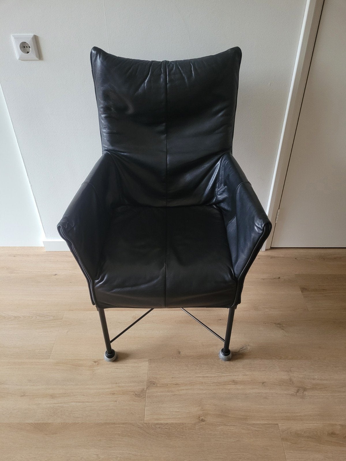 Montis Chaplin 2 stoelen zwart, Huis en Inrichting, Stoelen, Ophalen, Gebruikt, Zwart, Leer