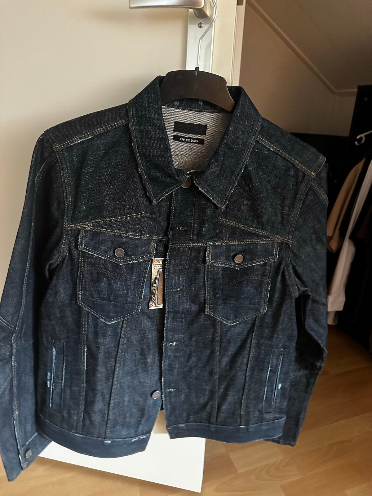 g star raw research vinny denim jacket, Kleding | Heren, Ophalen of Verzenden, Nieuw, Blauw