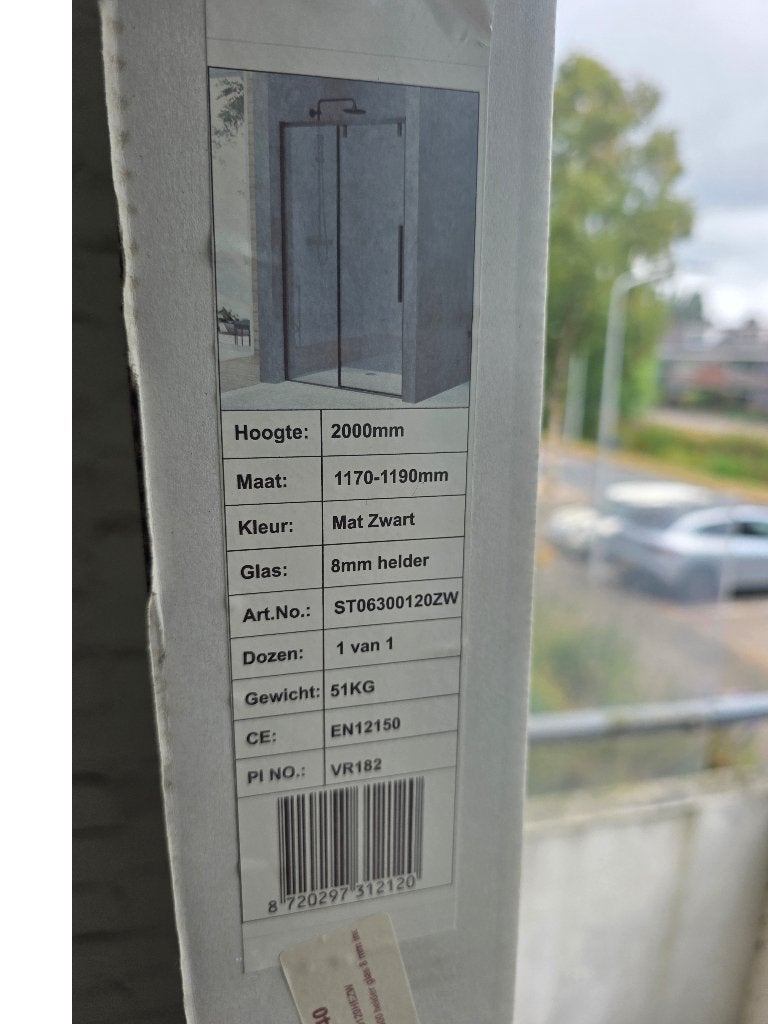 Douchedeur Schuifdeur - (117cm - 119cm) - Nooit uitgepakt!, Ophalen, Nieuw, Glas, Douche