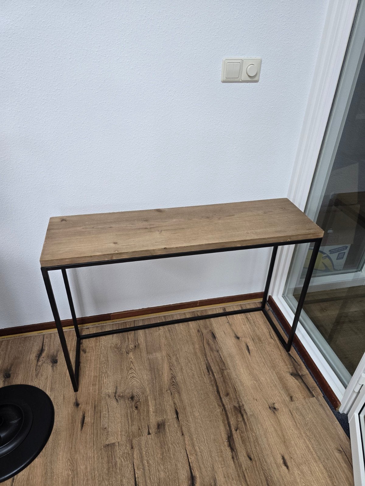 Sidetable metaal met hout, Ophalen, 100 tot 150 cm, Zo goed als nieuw, Metaal