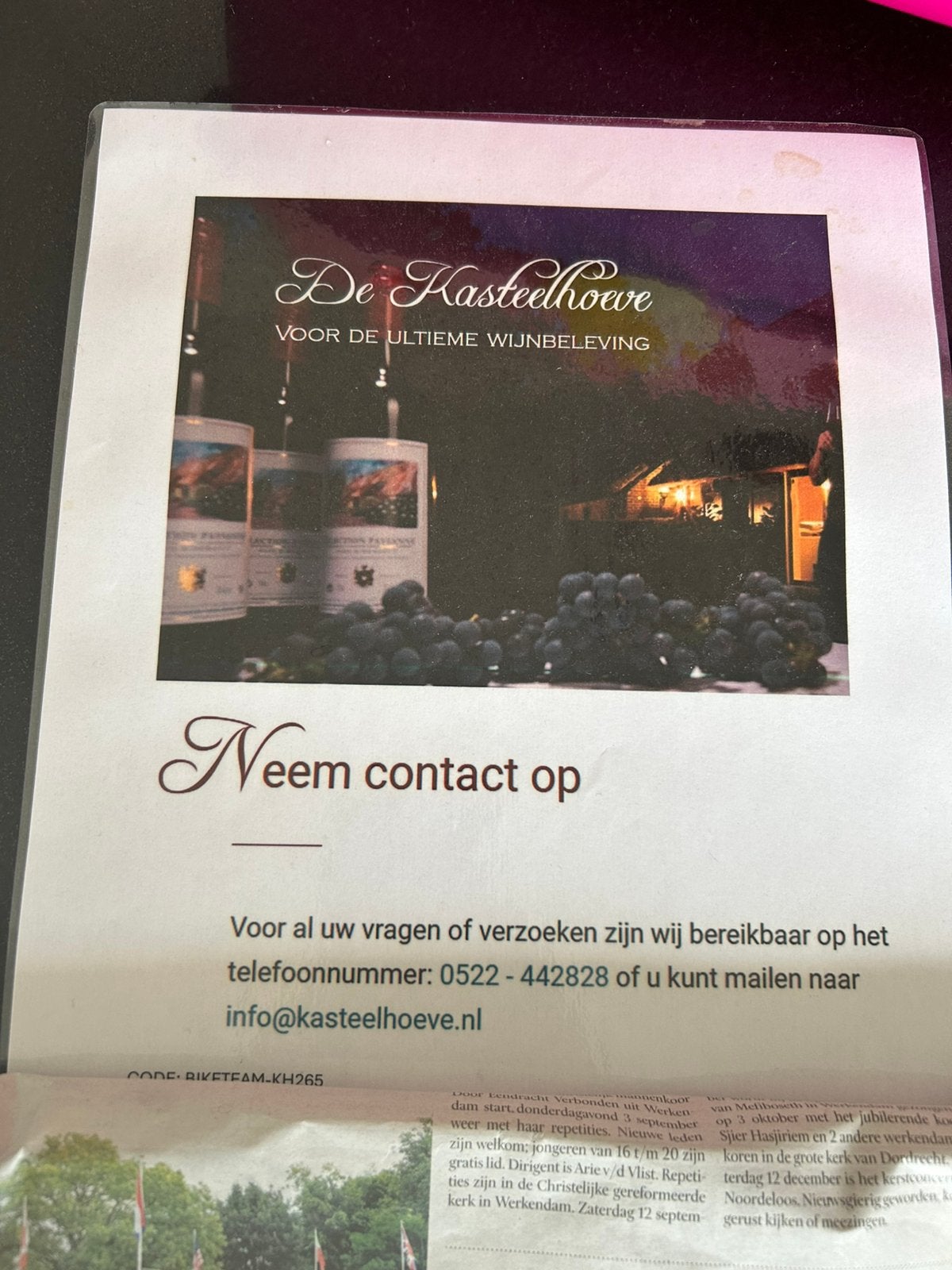 Wijn proeverij, Cadeaubon