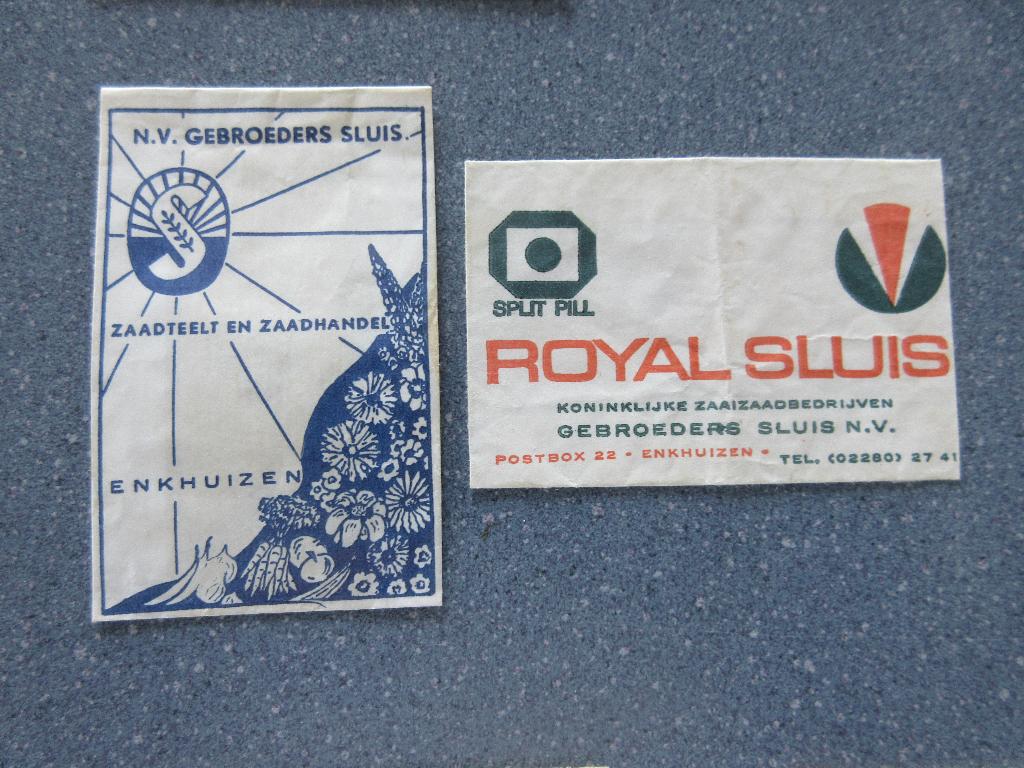 2 x Enkhuizen, zaadbedrijven Gebr. Sluis, Verzamelen, Verzenden, Nederland