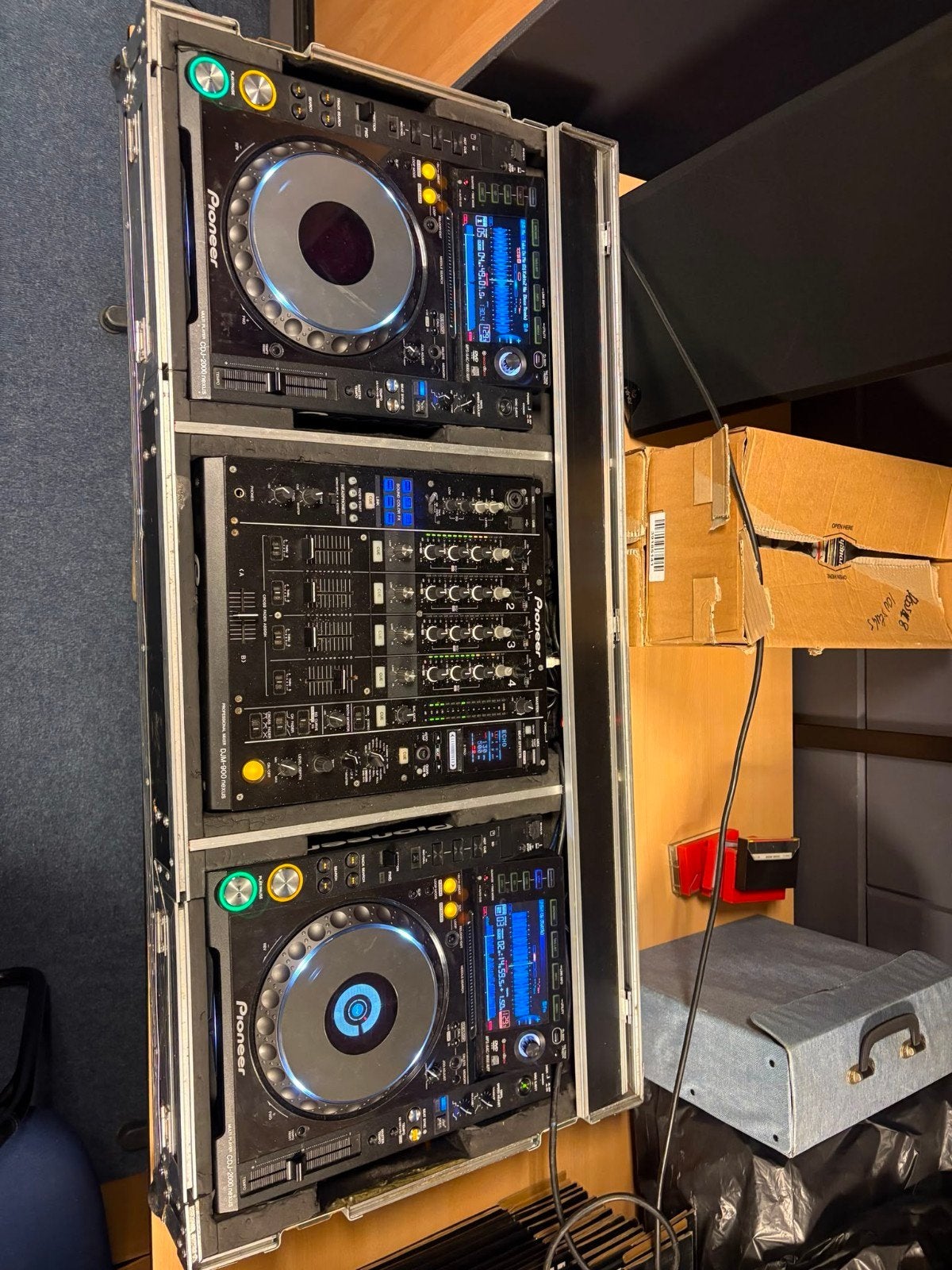 Pioneer cdj 2000nxs djm900nxs set in flight case, Muziek en Instrumenten, Dj-sets en Draaitafels, Ophalen, Gebruikt, Dj-set, Pioneer