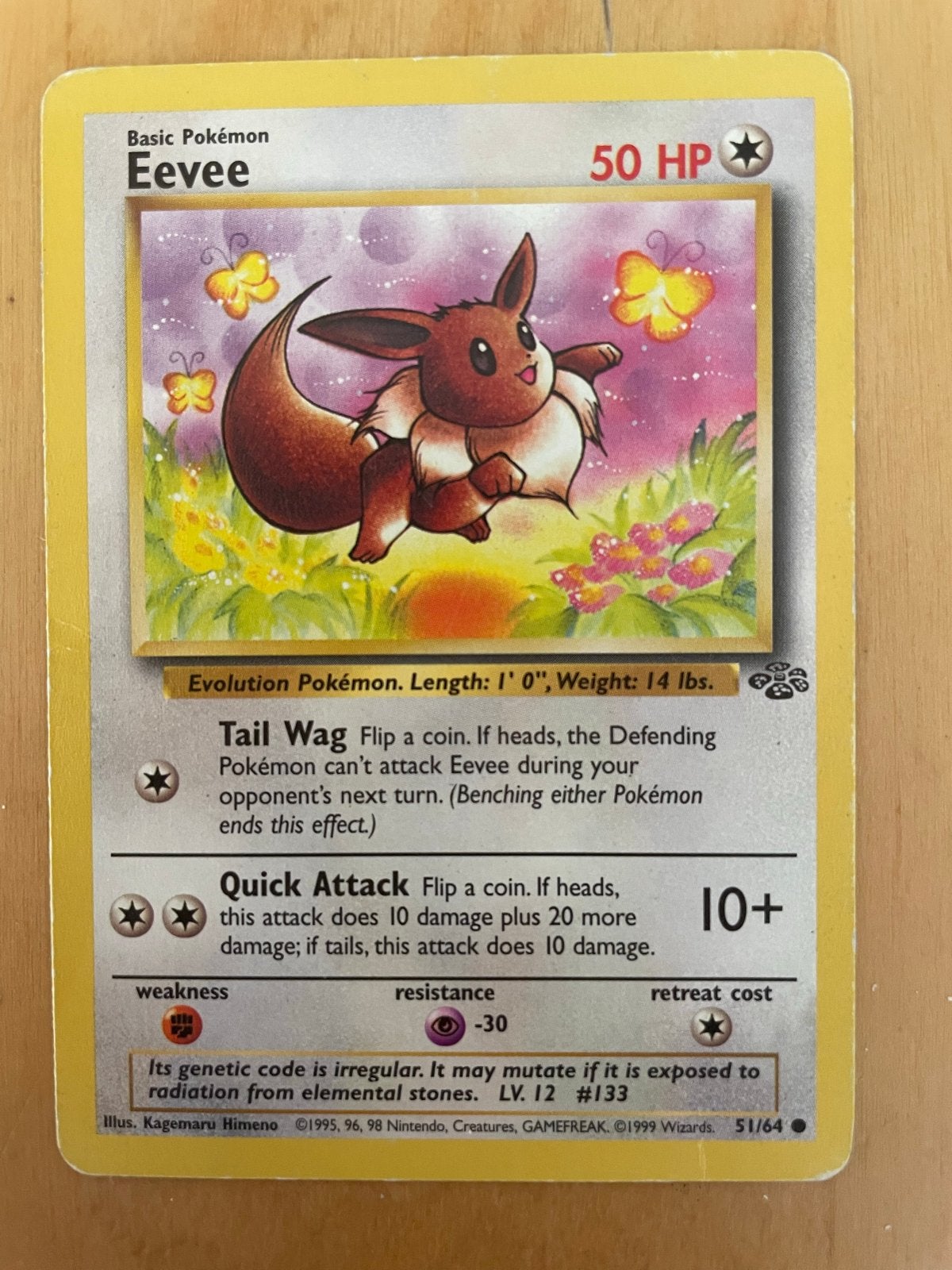 Pokémon Eevee 51/64 Jungle Set Kaart, Ophalen of Verzenden, Gebruikt, Losse kaart