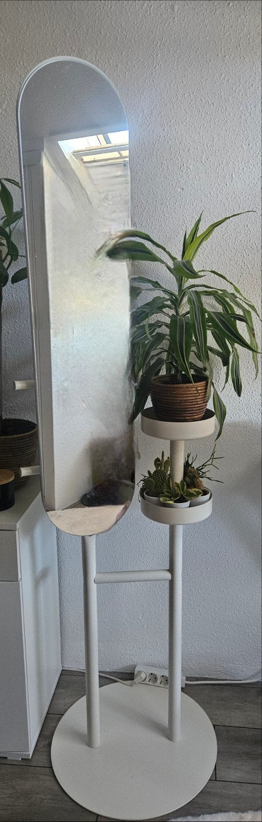 Staande spiegel met bakjes voor accessoires, Ophalen, Rechthoekig, 50 tot 75 cm, 150 tot 200 cm