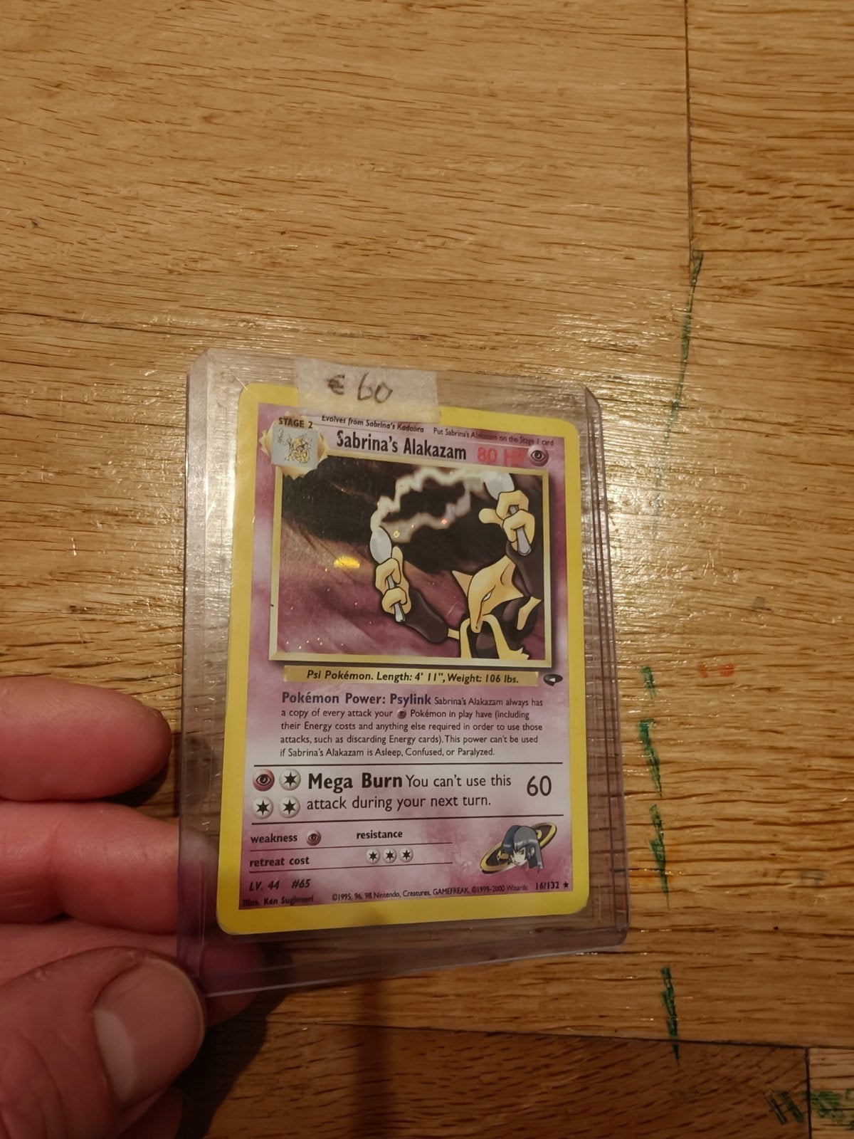 Sabrina's Alakazam Pokémon Kaart - Zeldzaam, Ophalen of Verzenden, Zo goed als nieuw, Losse kaart