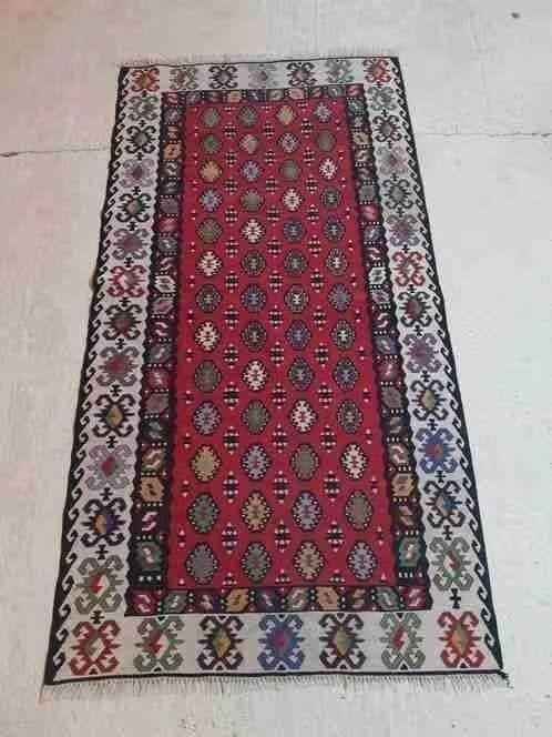 Kelim kleed traditioneel patroon en kleuren 210/107 cm, 100 tot 150 cm, Ophalen of Verzenden, Zo goed als nieuw, Mon Plaisir 19, Etten-Leur, Netherlands