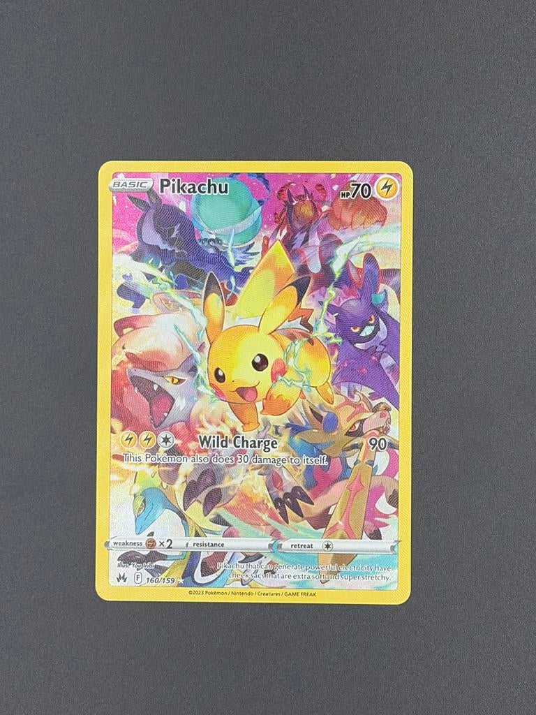 Pokémon Pikachu 160/159 - Speciale Illustratie Rare, Ophalen of Verzenden, Nieuw, Losse kaart, Foil
