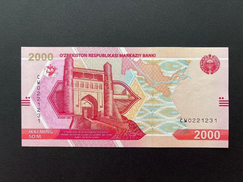 Oezbekistan 2000 som 2021 UNC, Postzegels en Munten, Bankbiljetten | Azië, Verzenden, Centraal-Azië