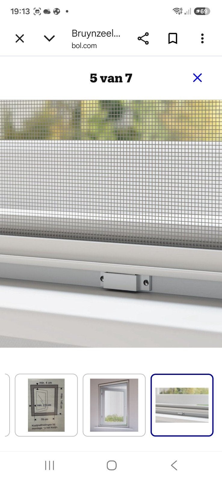 Brabantia rolhor voor raam  binnen creme wit, Doe-het-zelf en Verbouw, Ophalen, 80 tot 100 cm, Minder dan 200 cm, Zo goed als nieuw