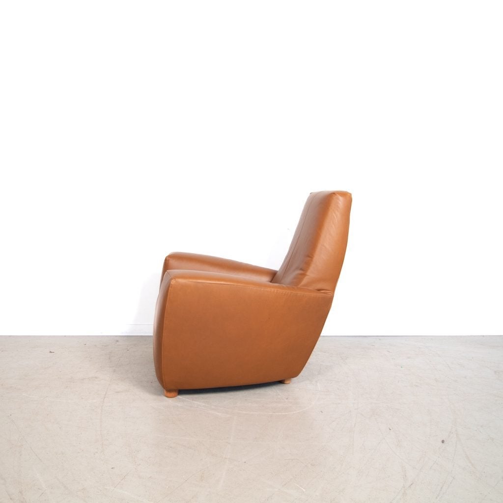 Label Longa Fauteuil Cognac Leer, Niet ingevuld, Zo goed als nieuw, Niet ingevuld, Niet ingevuld