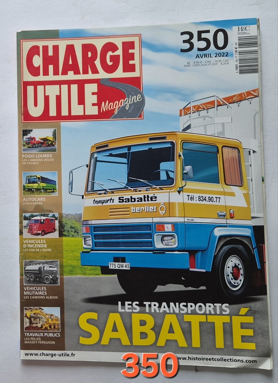 Charge Utile Magazine 350 April 2022 - Transport Sabatté, Ophalen of Verzenden, Zo goed als nieuw, Overige typen