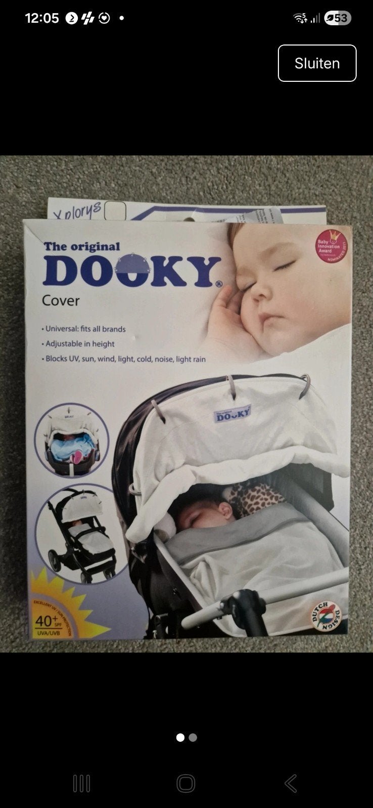 Dooky Cover voor kinderwagen/autostoel, Ophalen of Verzenden, Zo goed als nieuw