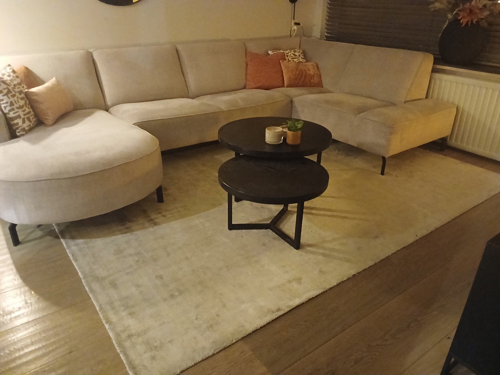 Groot vloerkleed 200x300 cm, Huis en Inrichting, Stoffering | Tapijten en Kleden, Ophalen, Crème, 200 cm of meer, Zo goed als nieuw