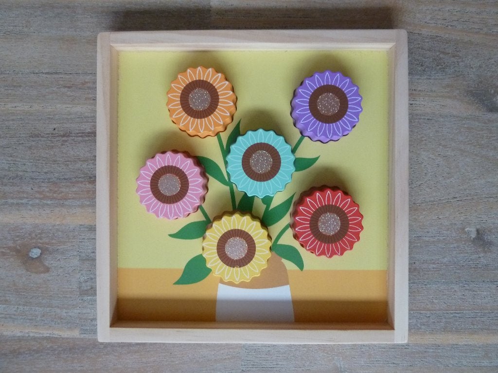 leuke HOUTEN puzzel BLOEMEN, Ophalen, Zo goed als nieuw, Overige typen
