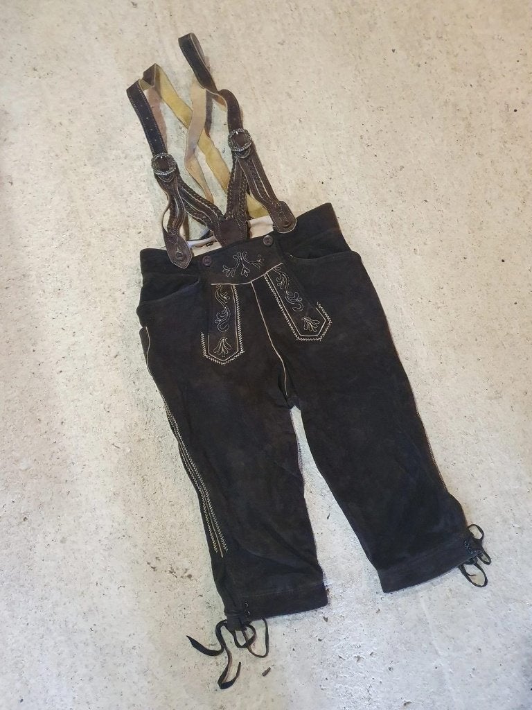 Donkerbruine Lederhose Dames - breedte 40cm, Maat 38/40 (M), Bruin, Djt@dejuistetoon.eu, Ophalen of Verzenden