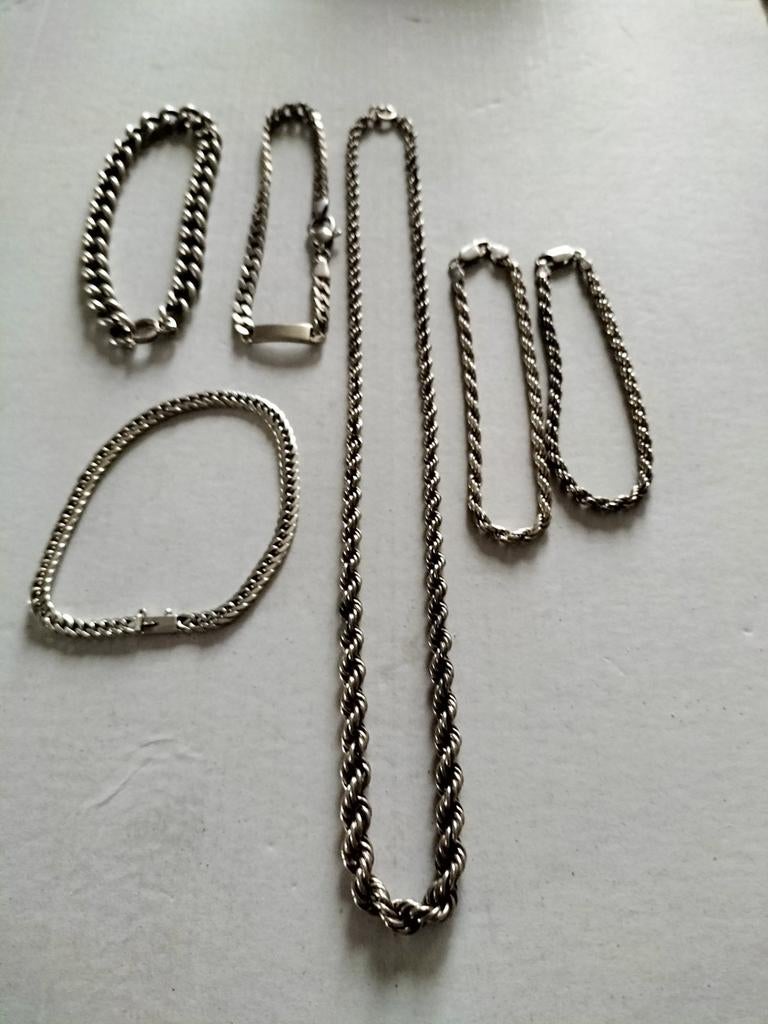 Prachtige antieke zilveren sieraden.., Verzenden, Zilver, Armband