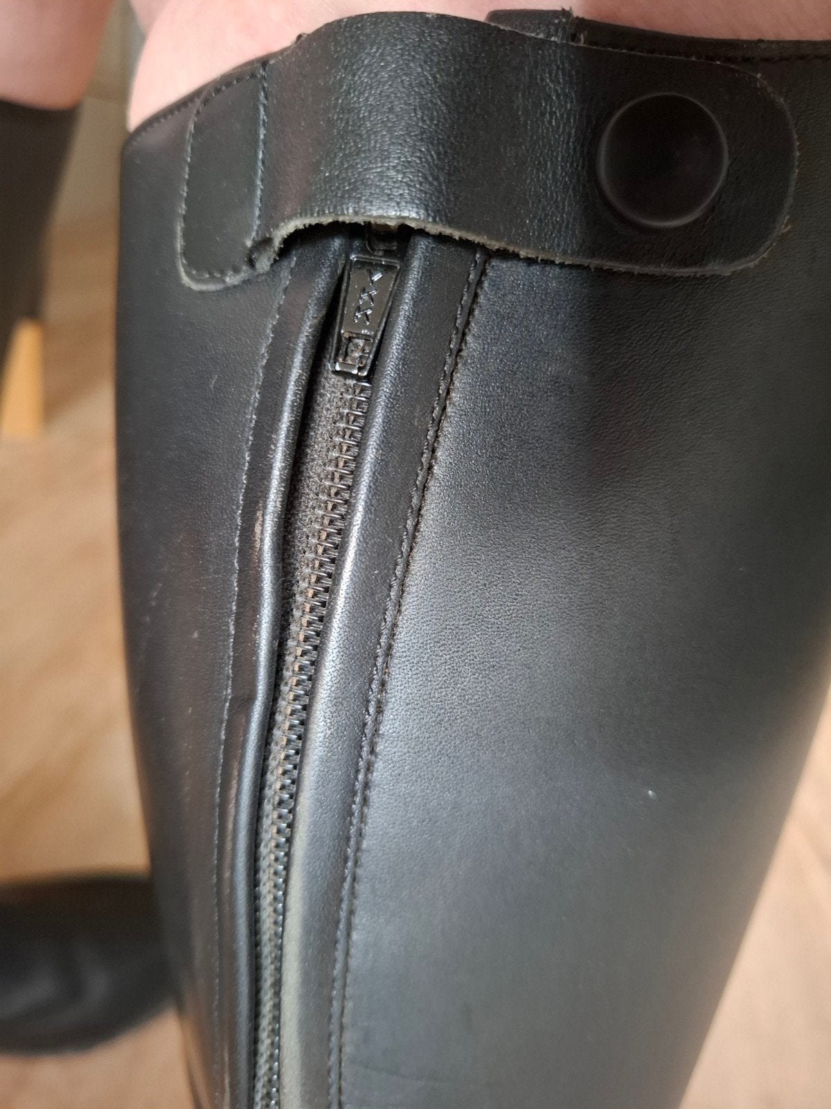 Foto 5 van Horze Leren Zip-Up Rits achterk. rijlaarzen MT 42, kuit 43cm