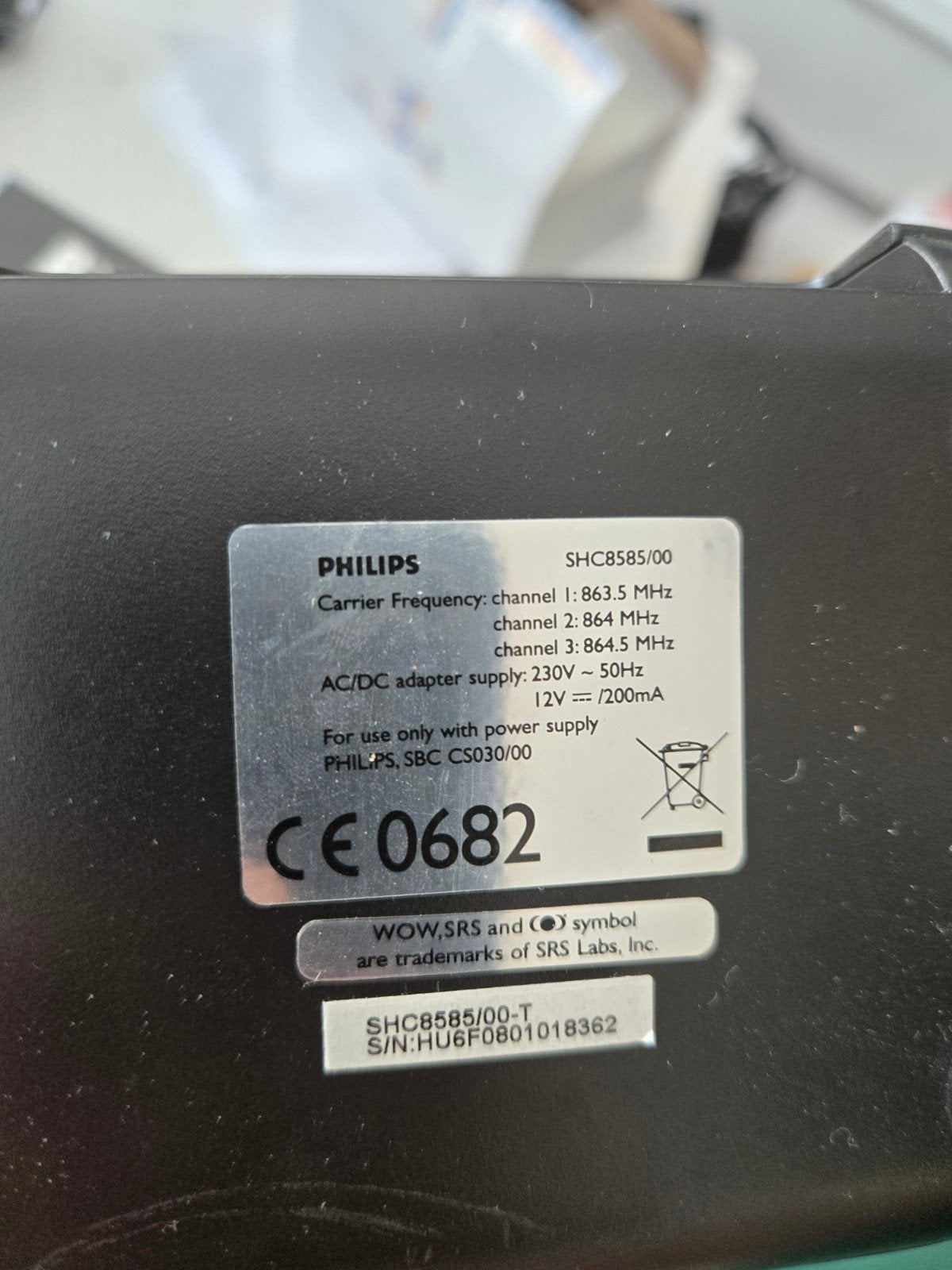 Philips SHC8585/00 Draadloze Hoofdtelefoon, Philips, Gebruikt, Ophalen of Verzenden, Over-ear