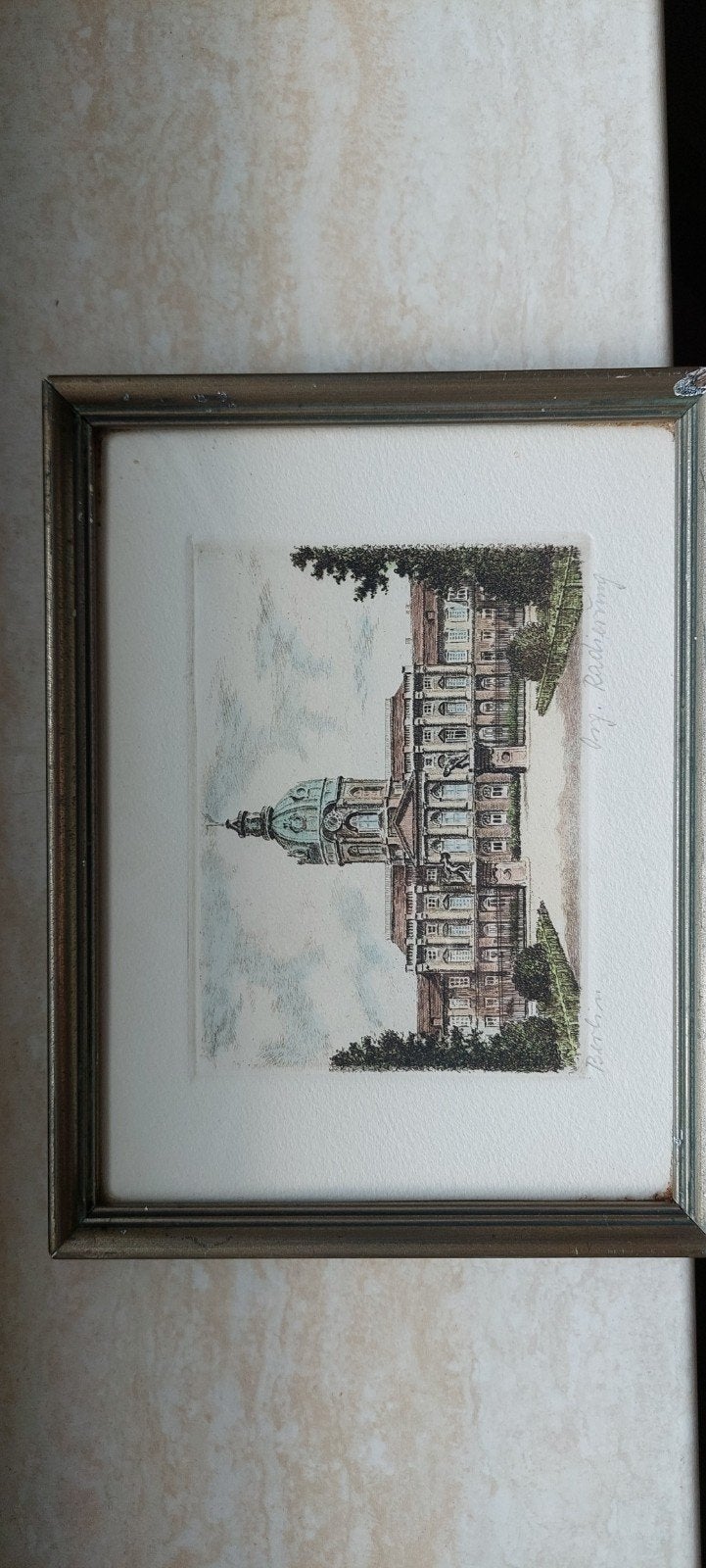 Originele Handgekleurde Ets (Radierung) Berlijn - Schloss Ch, Ophalen of Verzenden