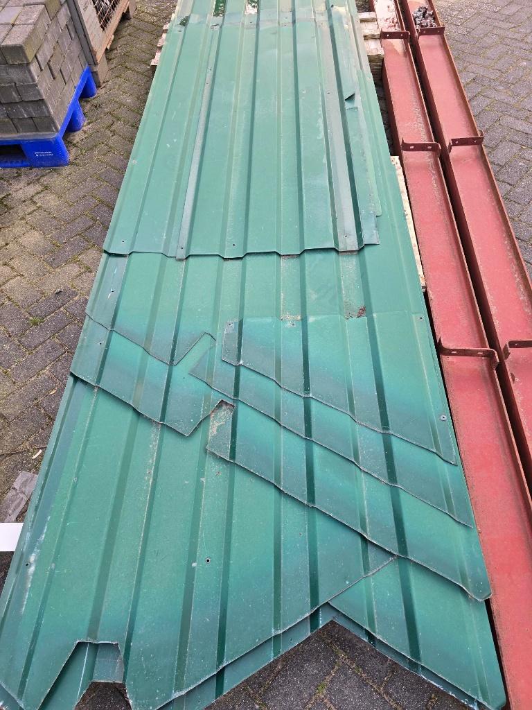Damwandplaten (niet-geïsoleerd) groen (wat verkleurd), Doe-het-zelf en Verbouw, Dakpannen en Dakbedekking, Ophalen, Gebruikt, Overige kleuren