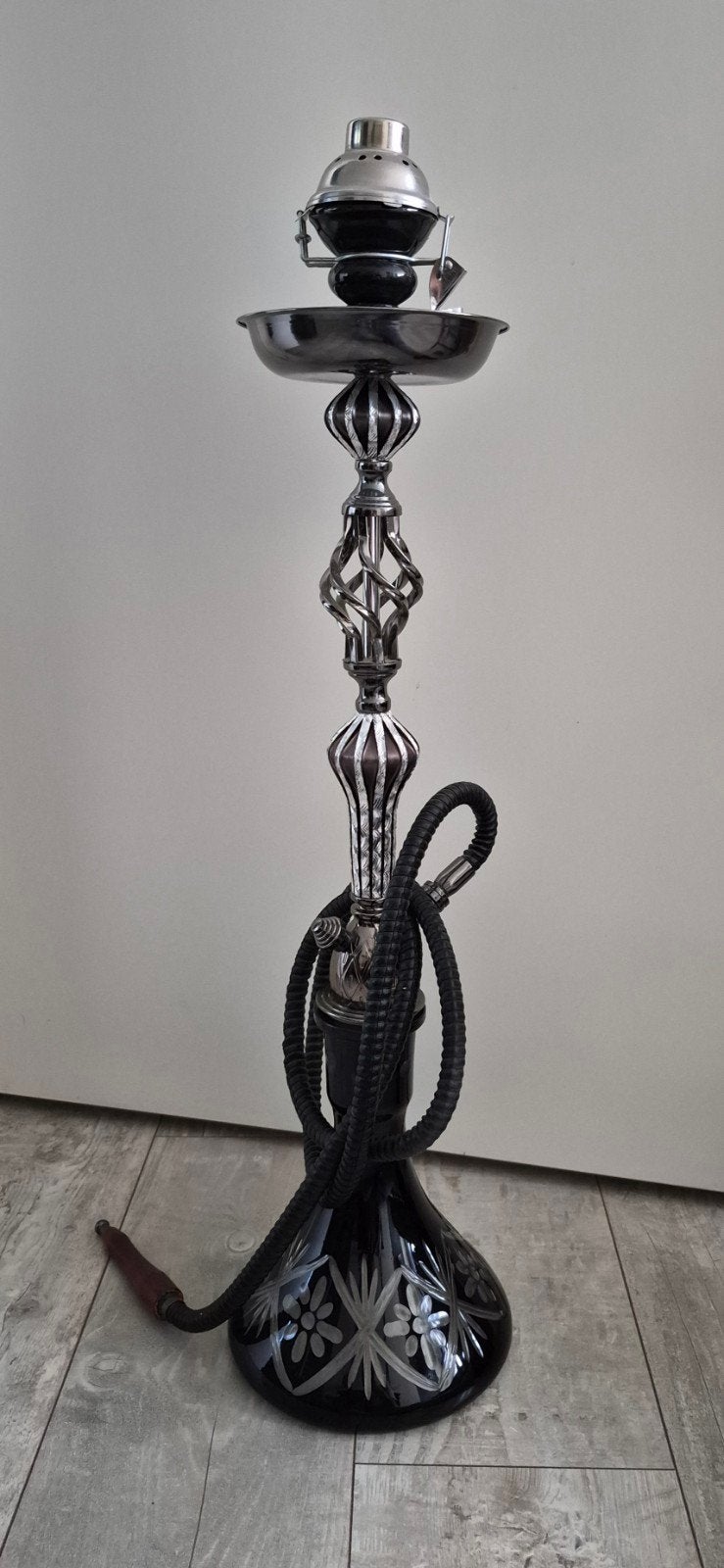 Prachtige Traditionele Shisha / Waterpijp – Zwart/Zilver (Lu, Ophalen, Zo goed als nieuw, (Water)pijp