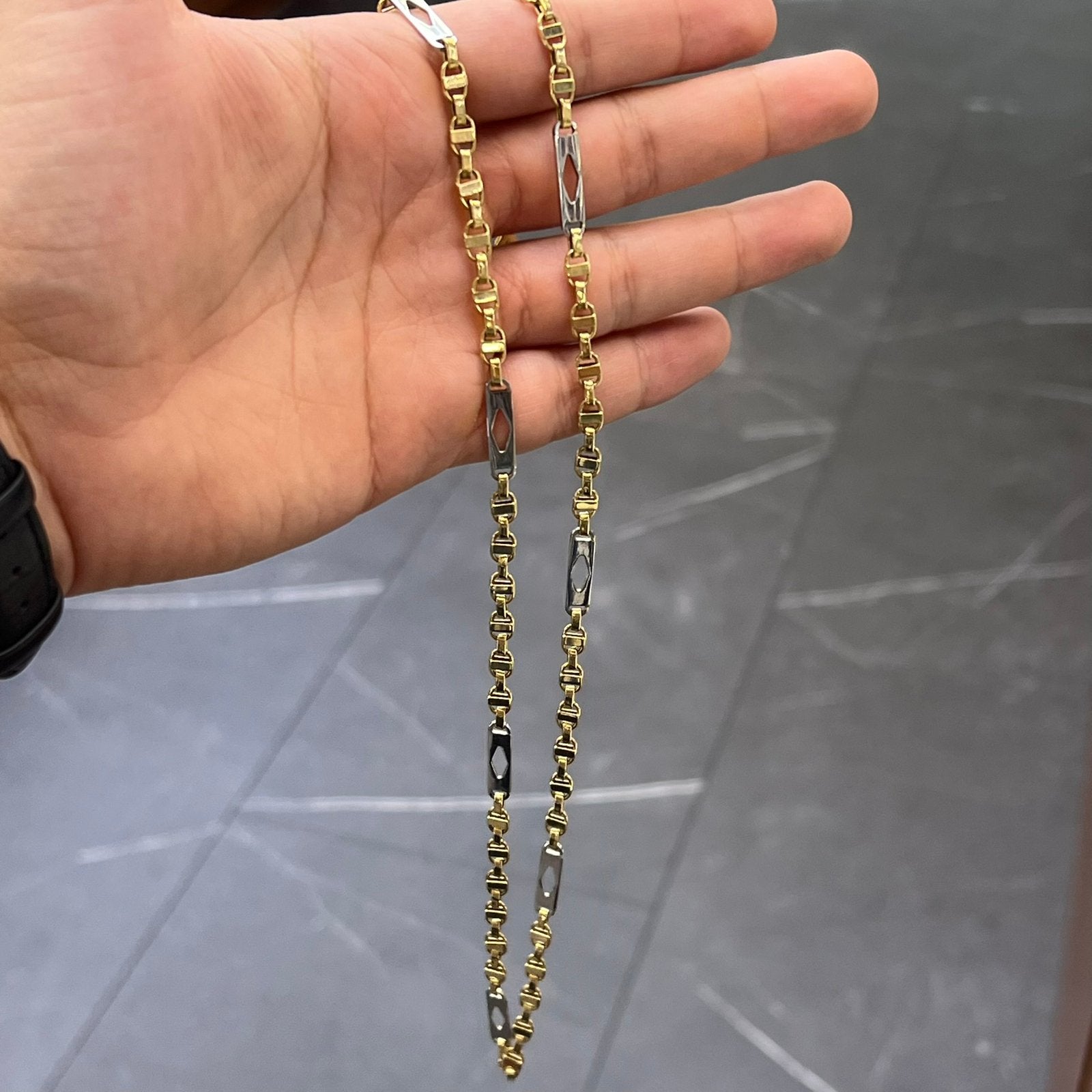 14 karaat gouden ketting kingsley schakel prachtig model, Ophalen of Verzenden, Zo goed als nieuw, Goud