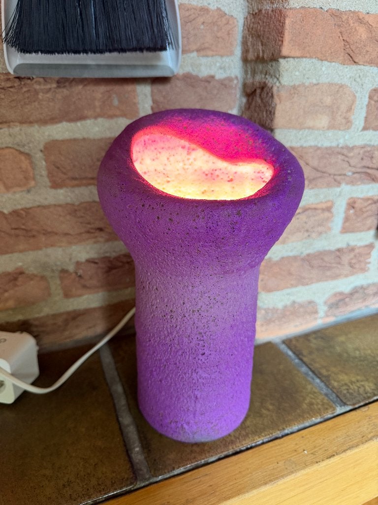 Paarse fat lava keramiek retro space age lamp, Met schakelaar, Overige merken, Vintage, Paars