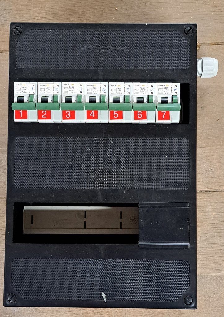 Te koop  Holec grote groepenkast met 7 installatieautomaten, Ophalen of Verzenden, Gebruikt, Overige merken, Installatieautomaat