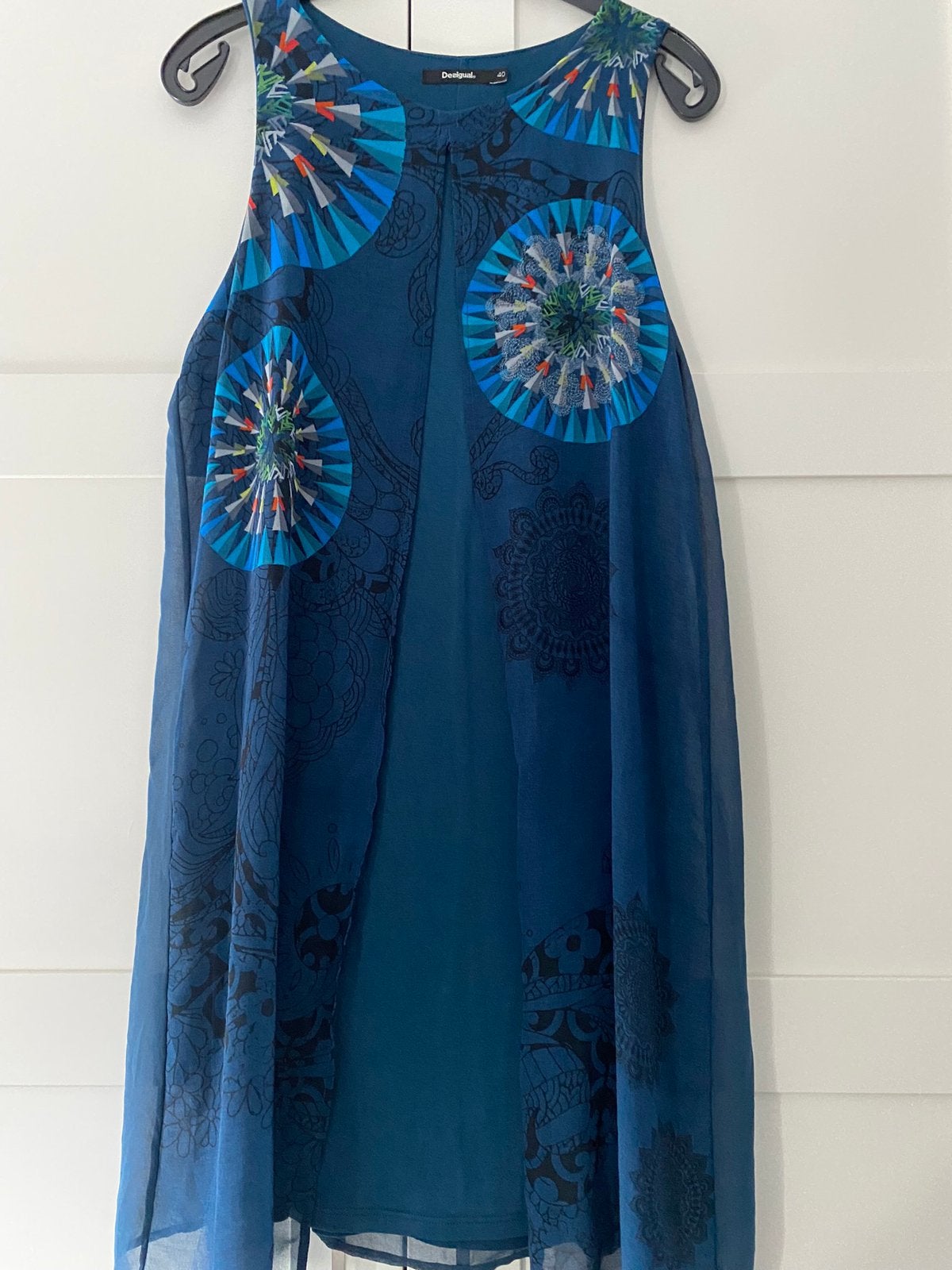 Zgan Desigual zomer jurk, Maat 38/40 (M), Overige typen, Blauw, Ophalen of Verzenden