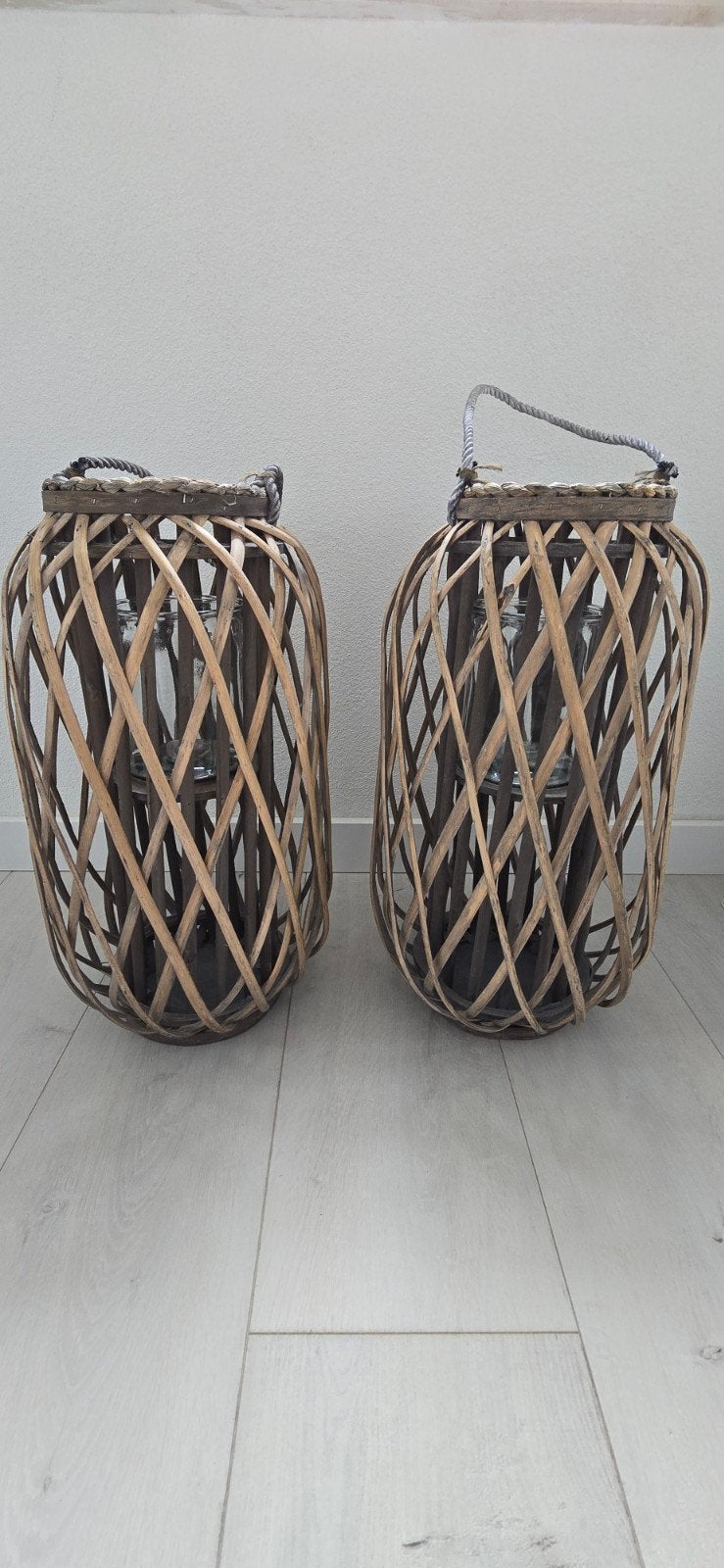 Windlichten bamboe, Ophalen, Kaars