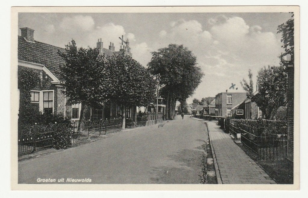 Groeten uit Nieuwolda (bij Wagenborgen en Midwolda), Verzenden, 1920 tot 1940, Gelopen, Groningen