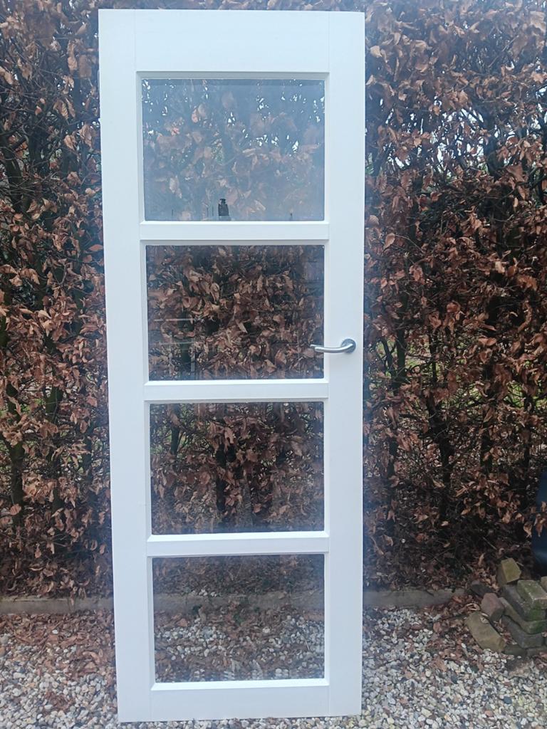 Glazen binnen deur breed 82.7 cm hoog 231 cm, Ophalen, Glas, Binnendeur, 215 cm of meer