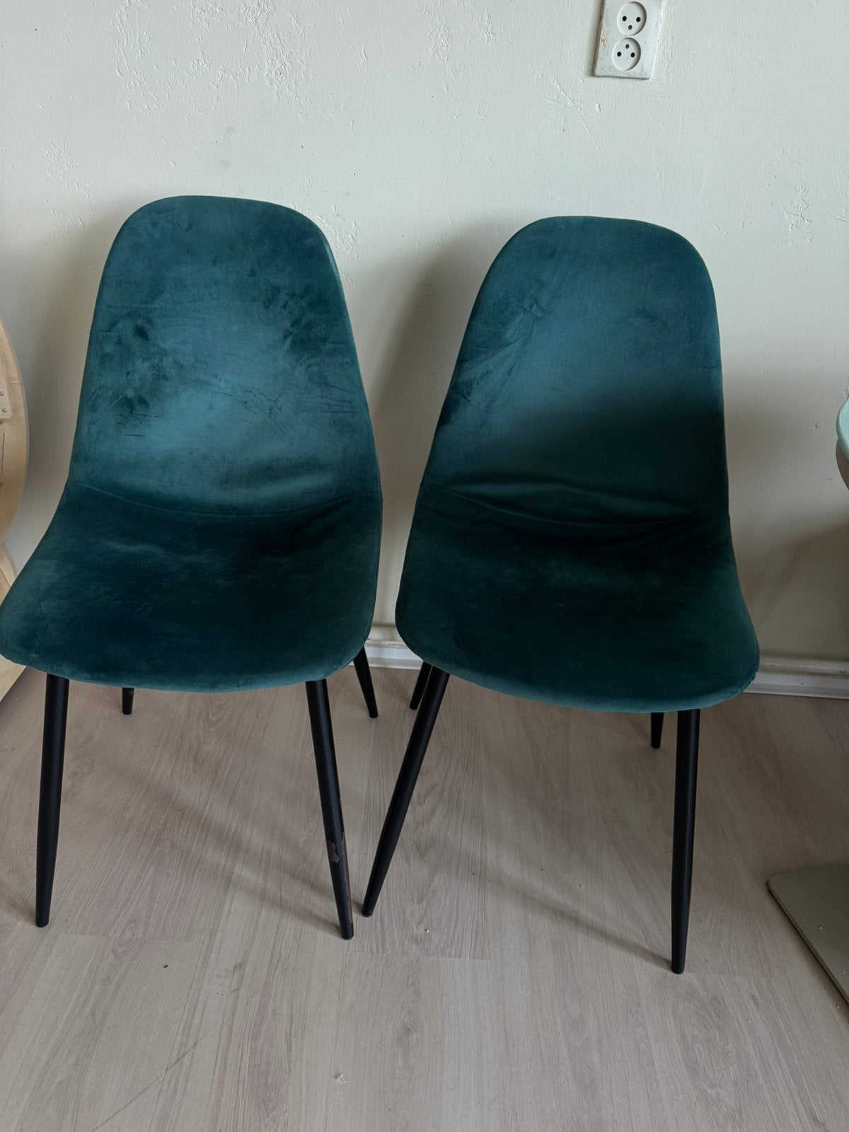 Groen velvet stoelen 4x, Ophalen, Zo goed als nieuw, Overige kleuren, Vier