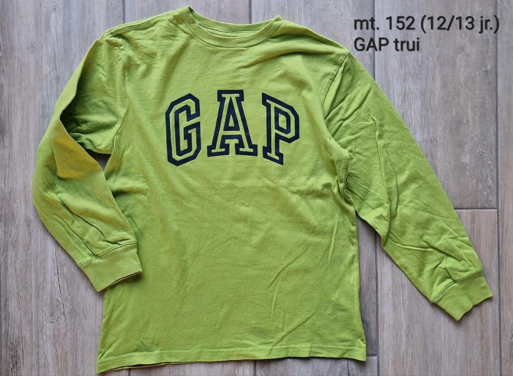 152/158 GAP Lime dunne trui / longsleeve, Trui of Vest, Ophalen of Verzenden, Zo goed als nieuw, GAP