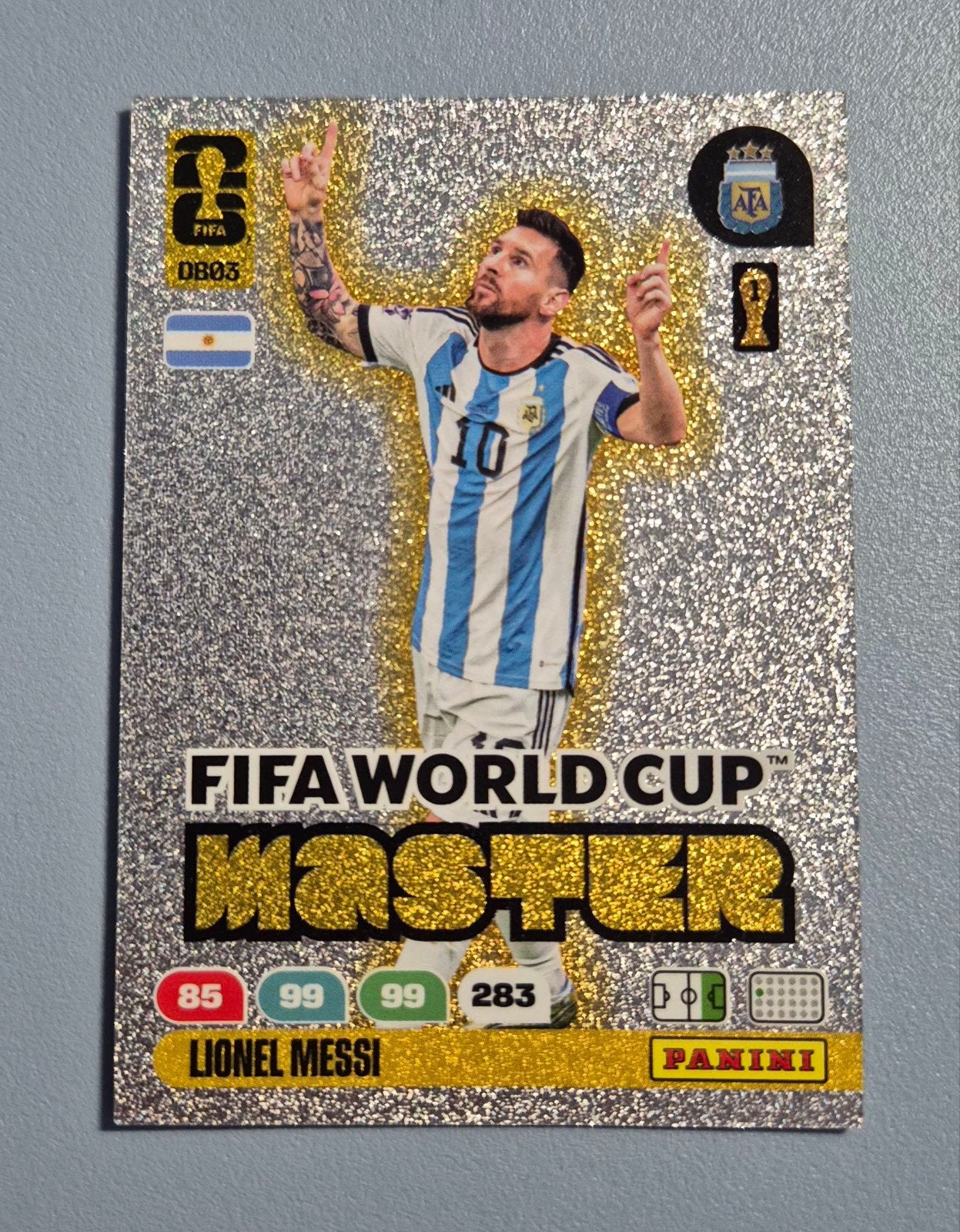 Lionel Messi - FIFA World Cup Master DB03 - Panini 2026, Hobby en Vrije tijd, Stickers en Plaatjes, Ophalen of Verzenden, Nieuw