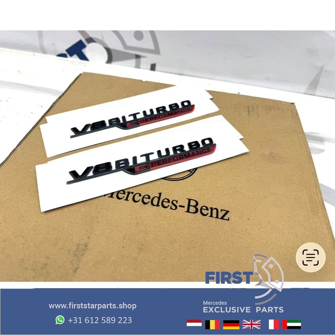 V8 BITURBO E PERFORMANCE zijscherm EMBLEEM LOGO SET BADGE Me, Gebruikt, -, Ophalen of Verzenden, -