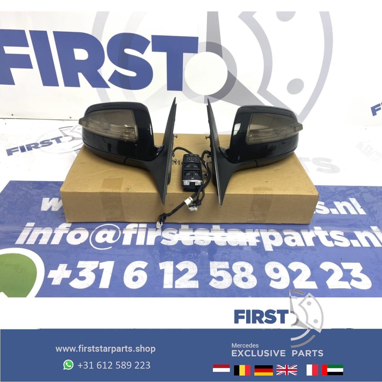 W204 C63 AMG Elektrisch inklapbare spiegels Set Mercedes C K, Auto-onderdelen, Spiegels, Gebruikt, -, Ophalen of Verzenden, -