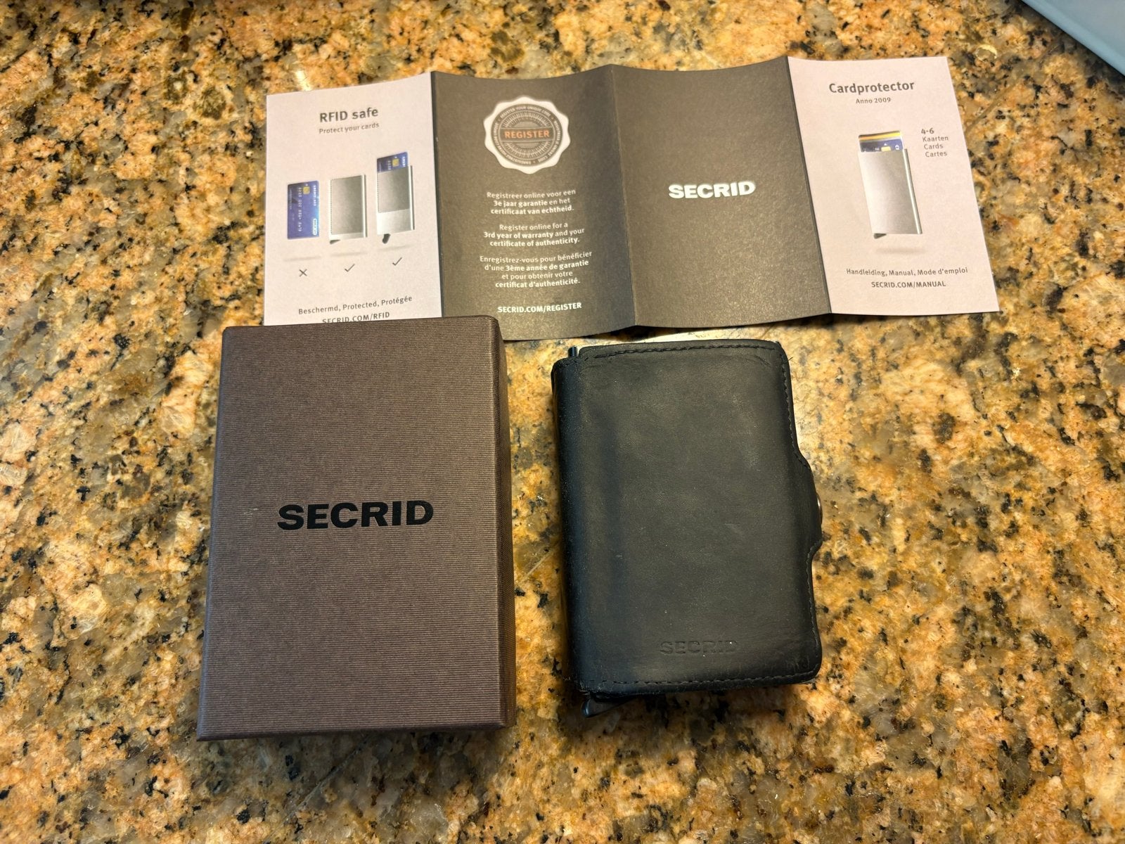 Secrid Twinwallet Portemonnee - Mat Zwart pasjeshouder, Overige merken, Gebruikt, Zwart, Ophalen of Verzenden