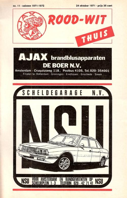 Programmaboekje Ajax - Go Ahead Eagles 24 okt 1971 programma, Verzamelen, Sportartikelen en Voetbal, Verzenden, Zo goed als nieuw
