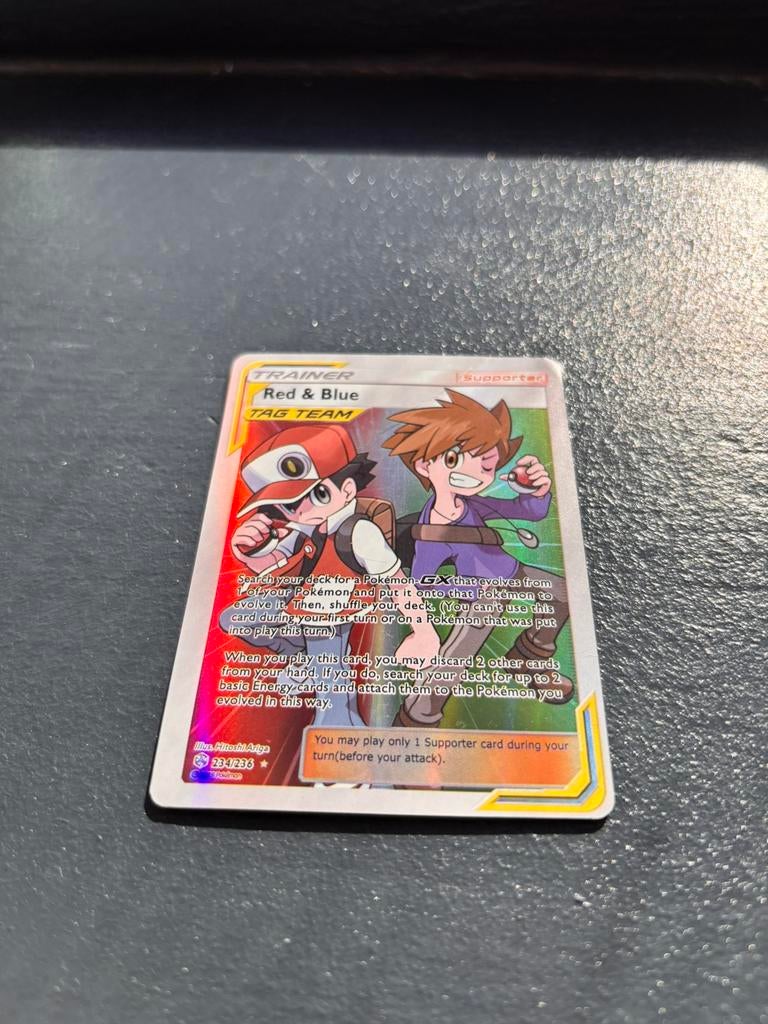 Red & Blue Tag Team Trainer Kaart 234/236 (2019), Verzenden, Gebruikt, Losse kaart, Foil