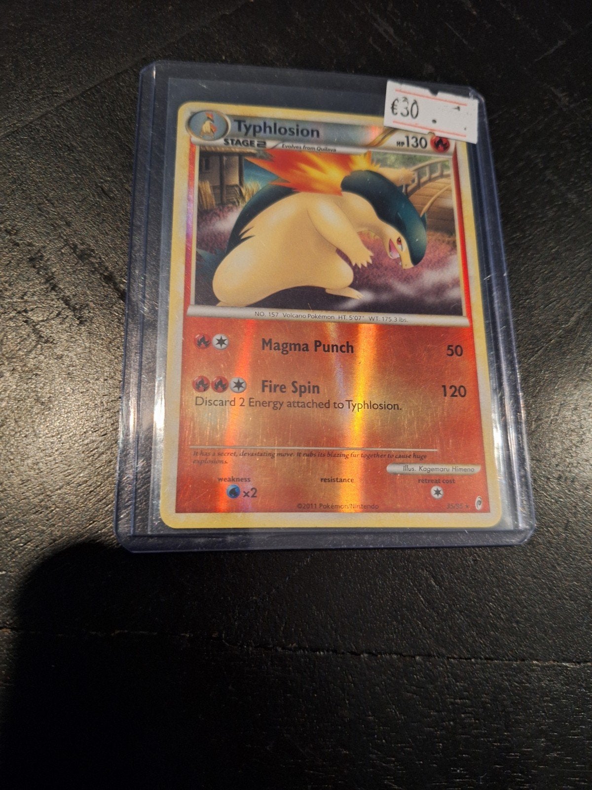 Pokémon Kaart: Typhlosion, Hobby en Vrije tijd, Verzamelkaartspellen | Pokémon, Zo goed als nieuw, Losse kaart, Foil, Ophalen of Verzenden