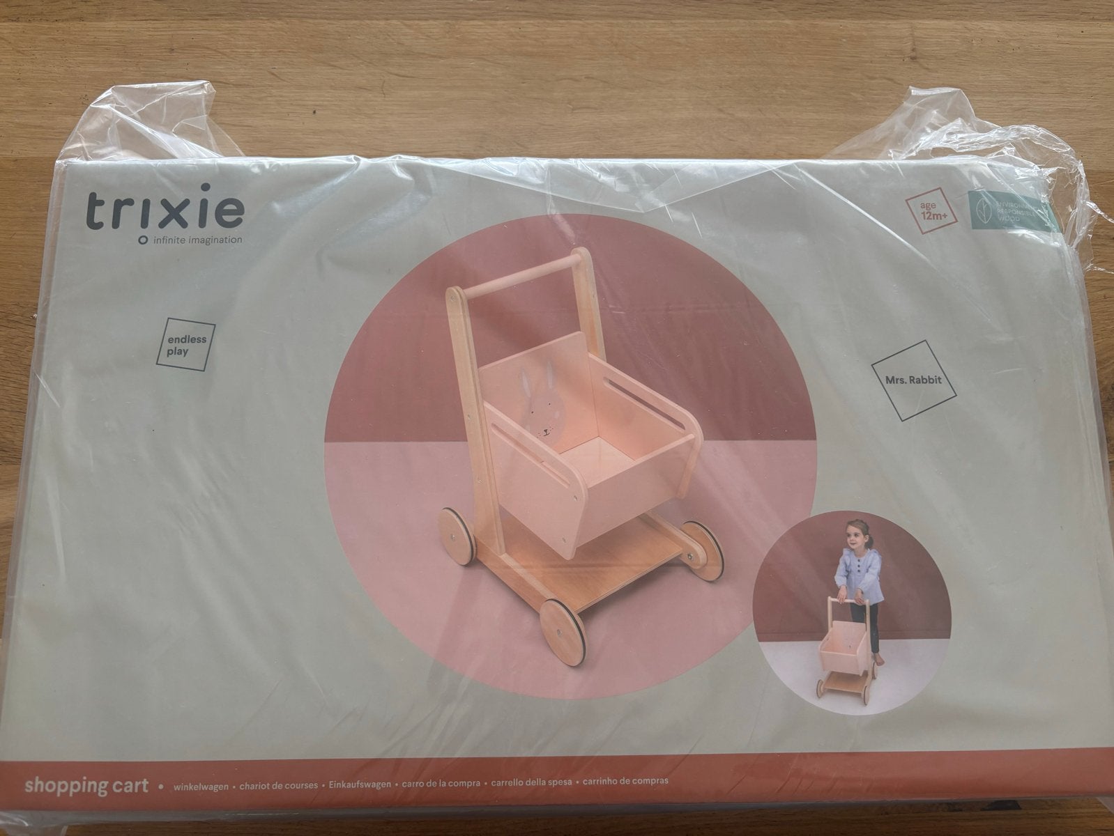 Trixie Houten Boodschappenwagentje - Nieuw in verpakking, Ophalen of Verzenden, Nieuw, Jongen of Meisje
