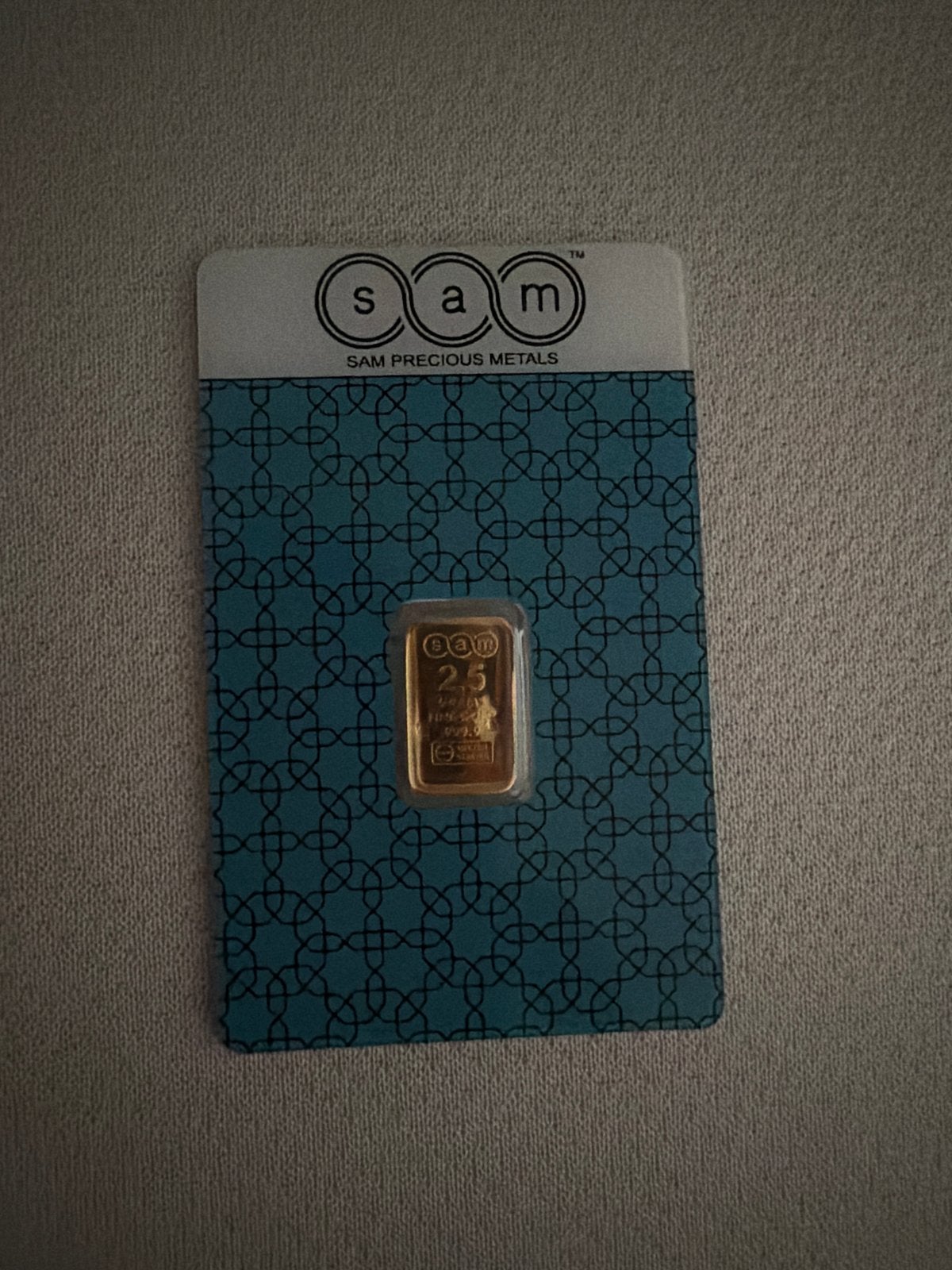 2.5 gram goudbaar van SAM Precious Metals, Ophalen, Goud