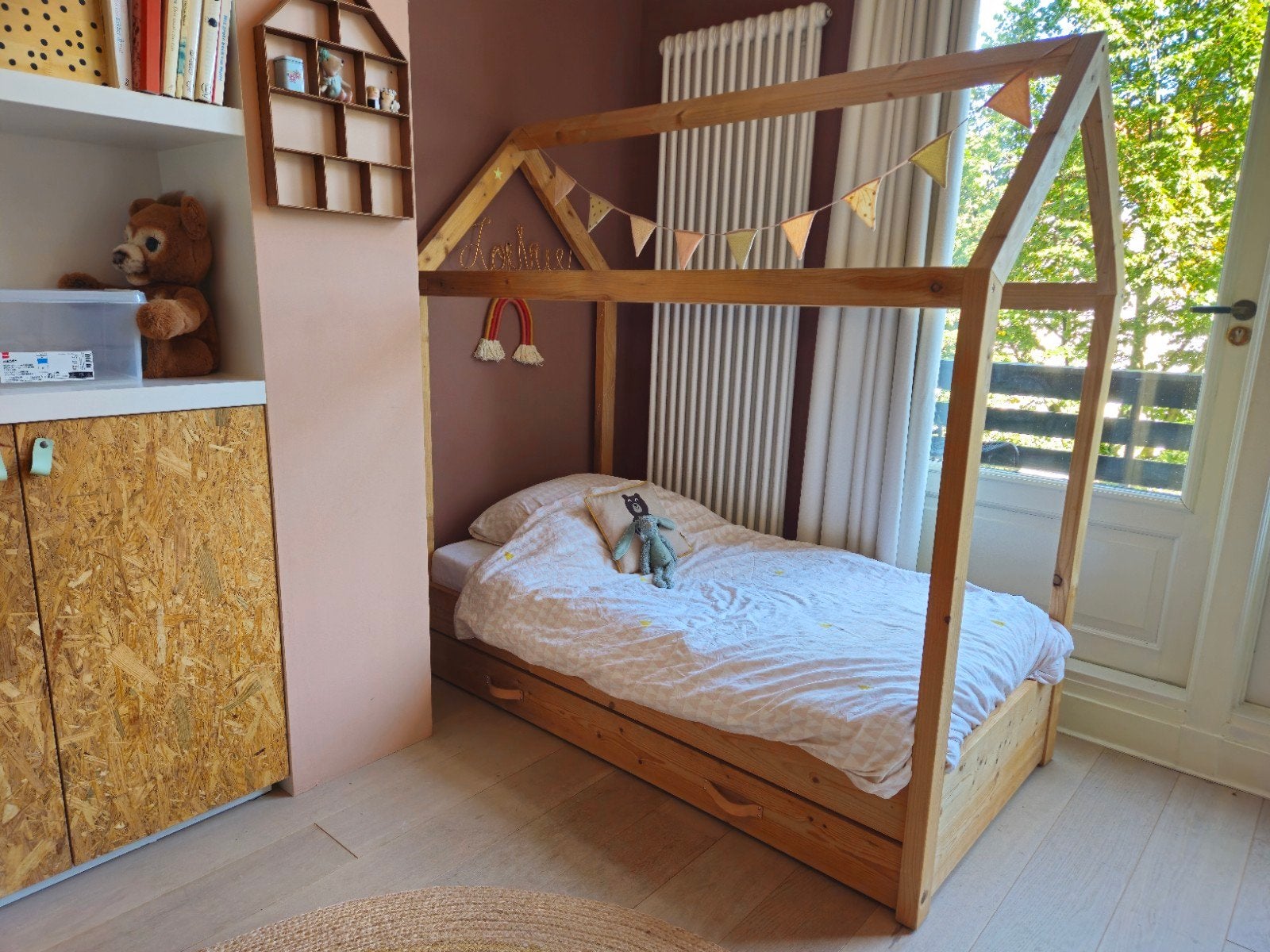 Bedhuisje / kinderbed met lade incl matras 160x80 cm, 85 tot 100 cm, Zo goed als nieuw, 160 tot 180 cm, Ophalen