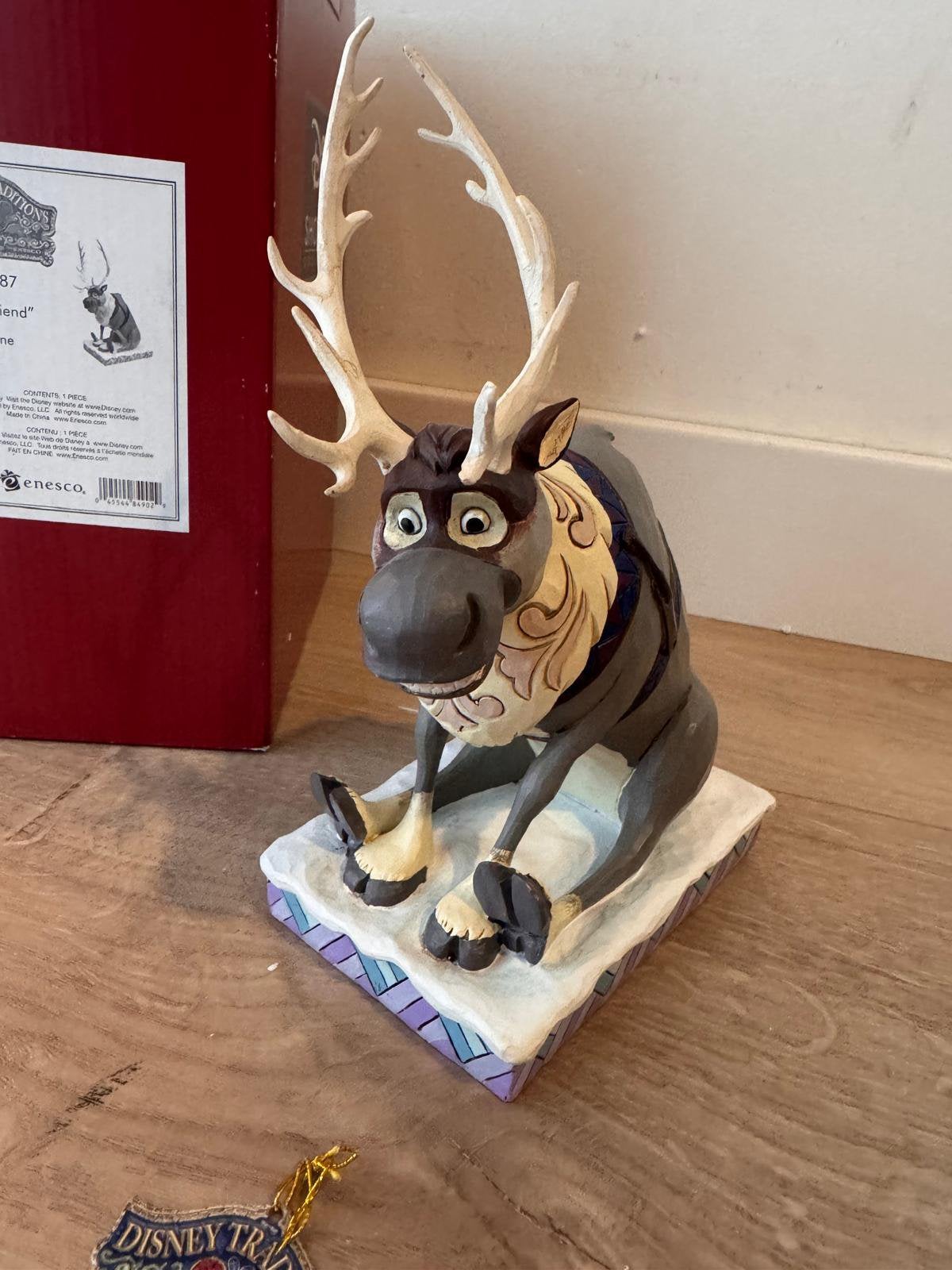 Jim Shore - Disney Traditions Frozen Sven 'Furry Friend', Ophalen of Verzenden, Overige figuren, Zo goed als nieuw, Beeldje of Figuurtje