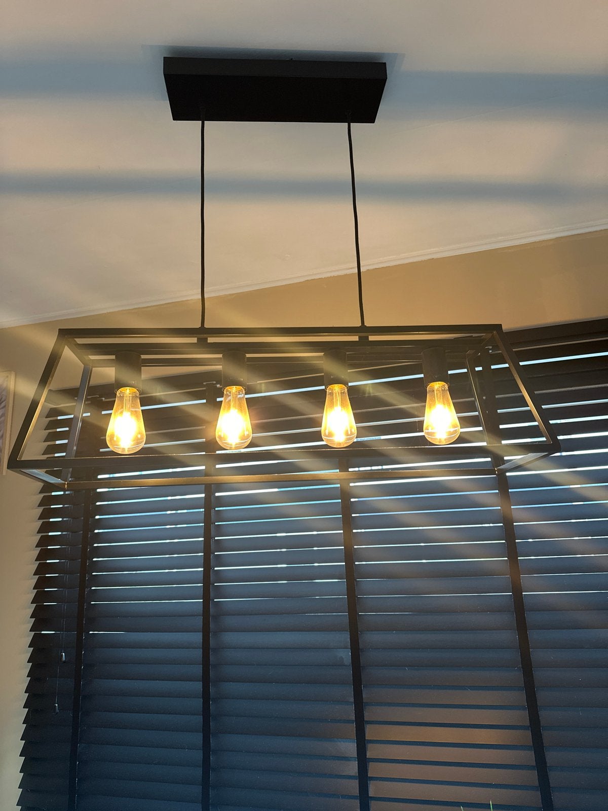 IKEA FELSISK Hanglamp 4 lampen, zwart, 81 cm, Ophalen, Nieuw, E27 (groot), Metaal