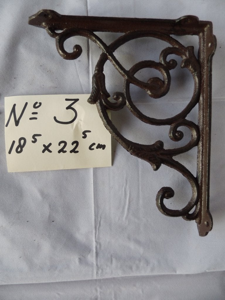 Decoratieve gietijzeren plankdrager - bruin plankdragers eck, Ophalen of Verzenden