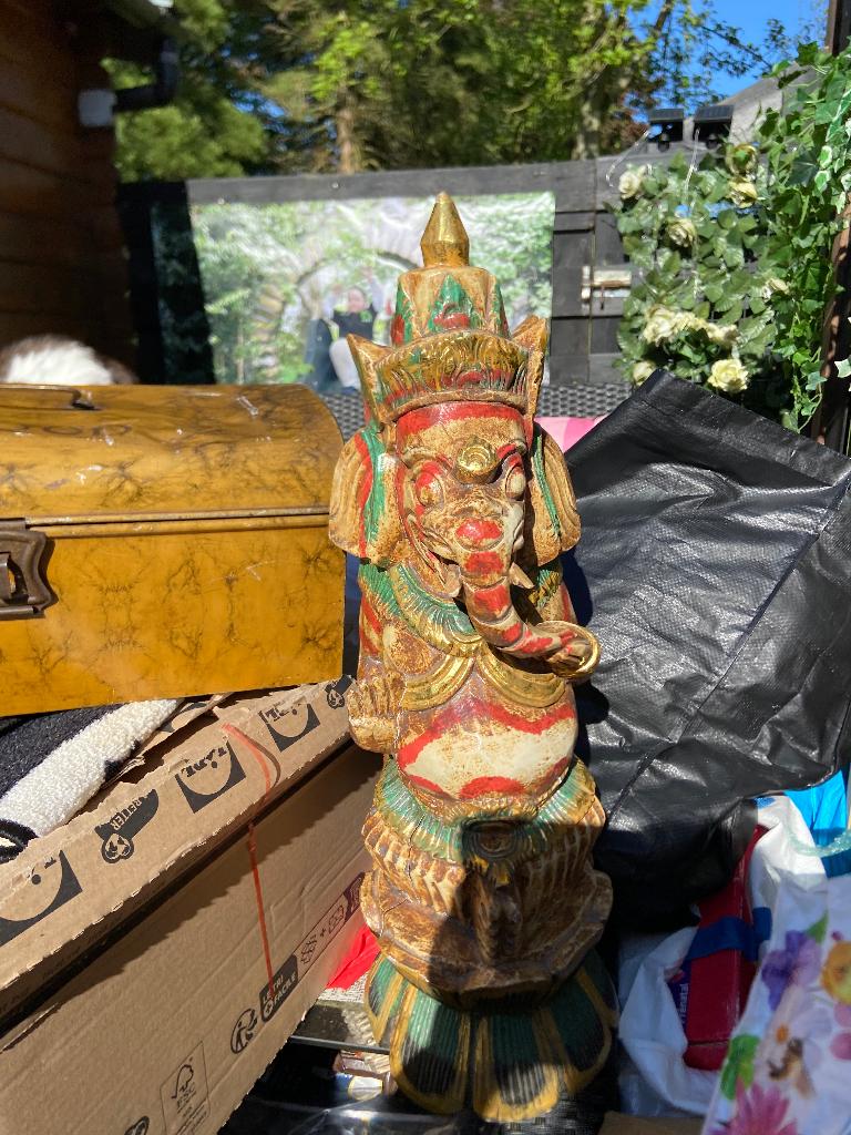 antiek houten ganesha beeld, Antiek en Kunst, Ophalen of Verzenden