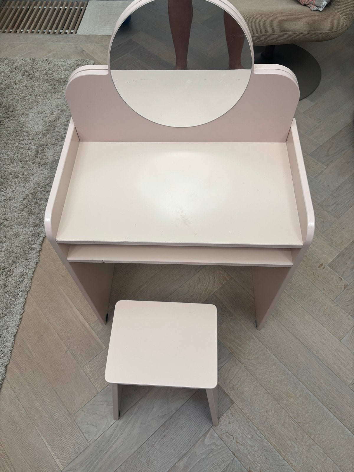 Roze kaptafel met krukje voor kinderen Petite Amelie, Ophalen, Gebruikt, Tafel(s) en Stoel(en)